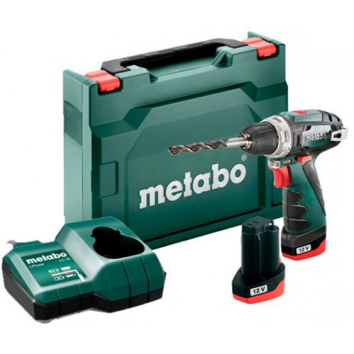 Akumulátorový príklepový vŕtací skrutkovač Metabo PowerMaxx SB Basic (2x12V/2Ah batéria)